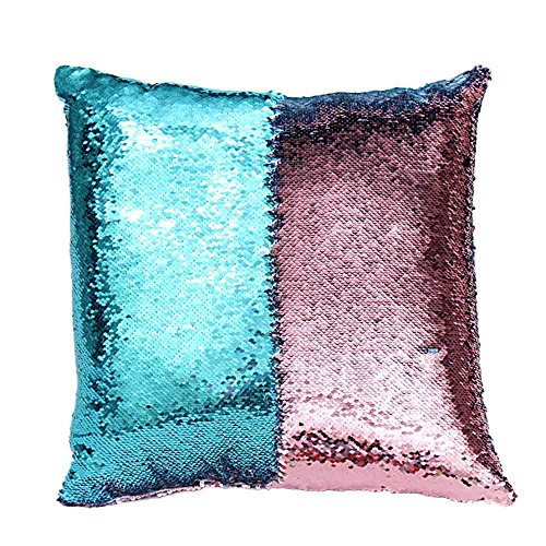 BOKOLI NEW Two Tone Glitter Sequins Throw Pillows Decorative Cushion Covers (Color+D)