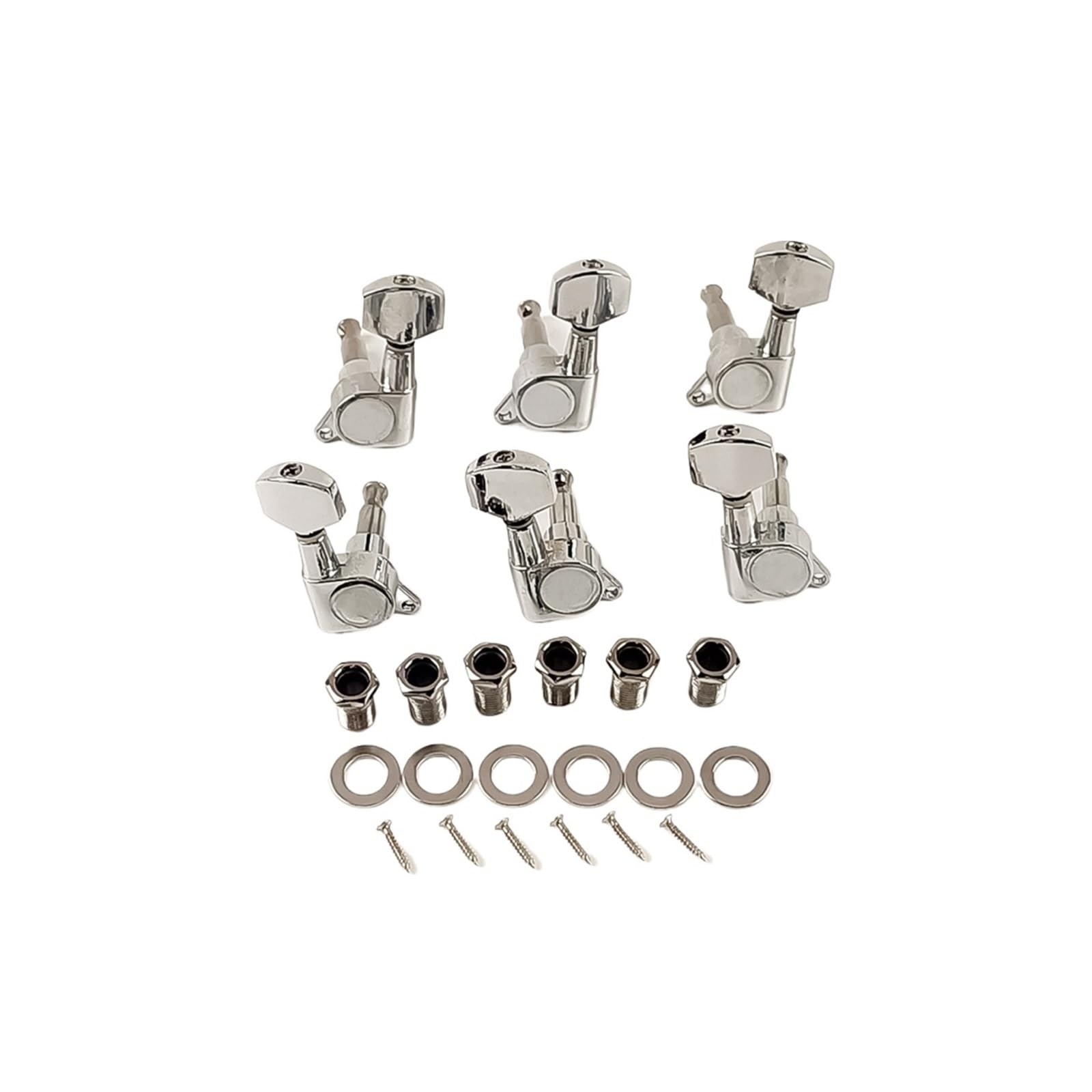 6 pz Sigillato Corda di Chitarra Pioli Bloccaggio Accordatori 3L3R Pioli String Accordatore Accordatore for Chitarra Acustica Testa Della Macchina Manopola 3 Sinistra 3 Destra(Silver 3R3L)