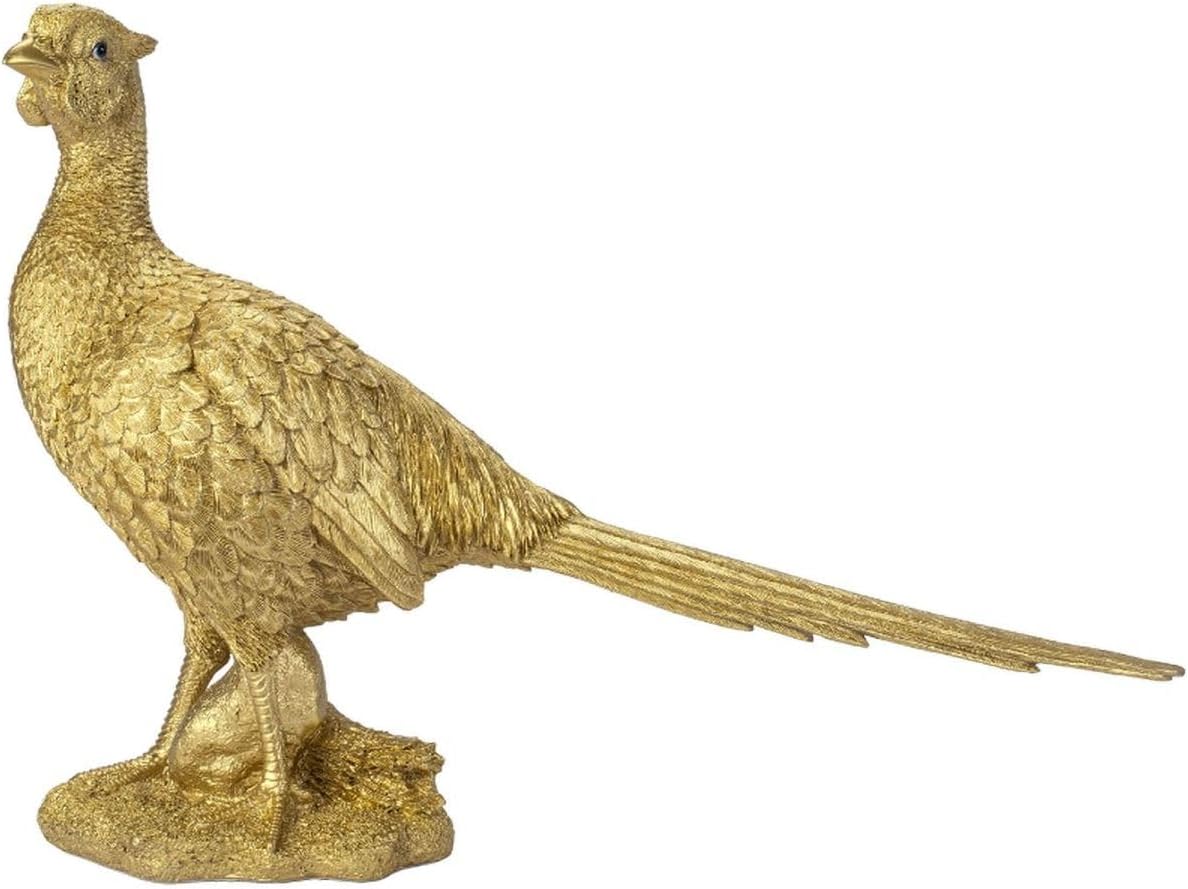 Oubia Pheasant Gold 52x14x35cm Doll Figurine Figurine Animal Garden Decoration Bird H12368-12