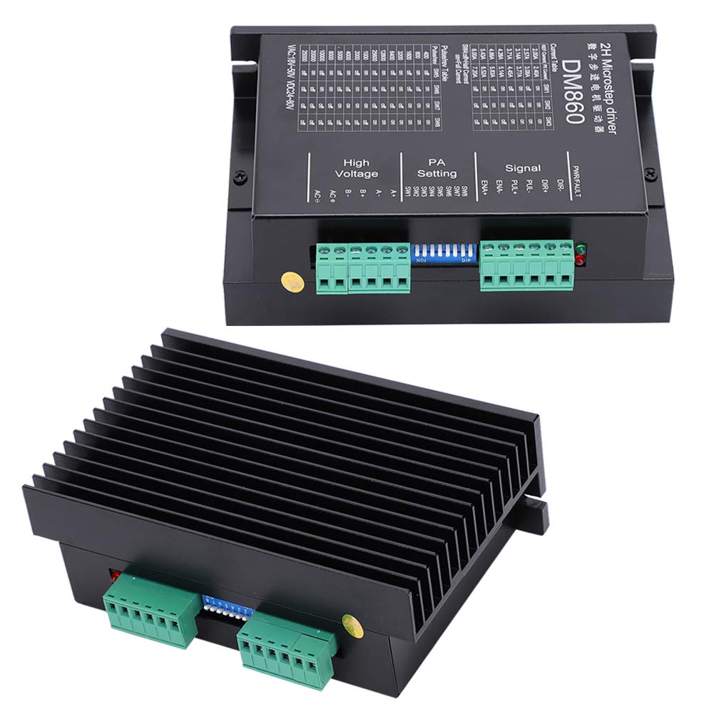 DM860 Controladores de motor paso a paso 18-80VDC Módulo de control de motor 2.8-7.8a Accesorios para máquinas de grabado de equipos de automatización industrial admite modo PUL/DIR/CW/CCW