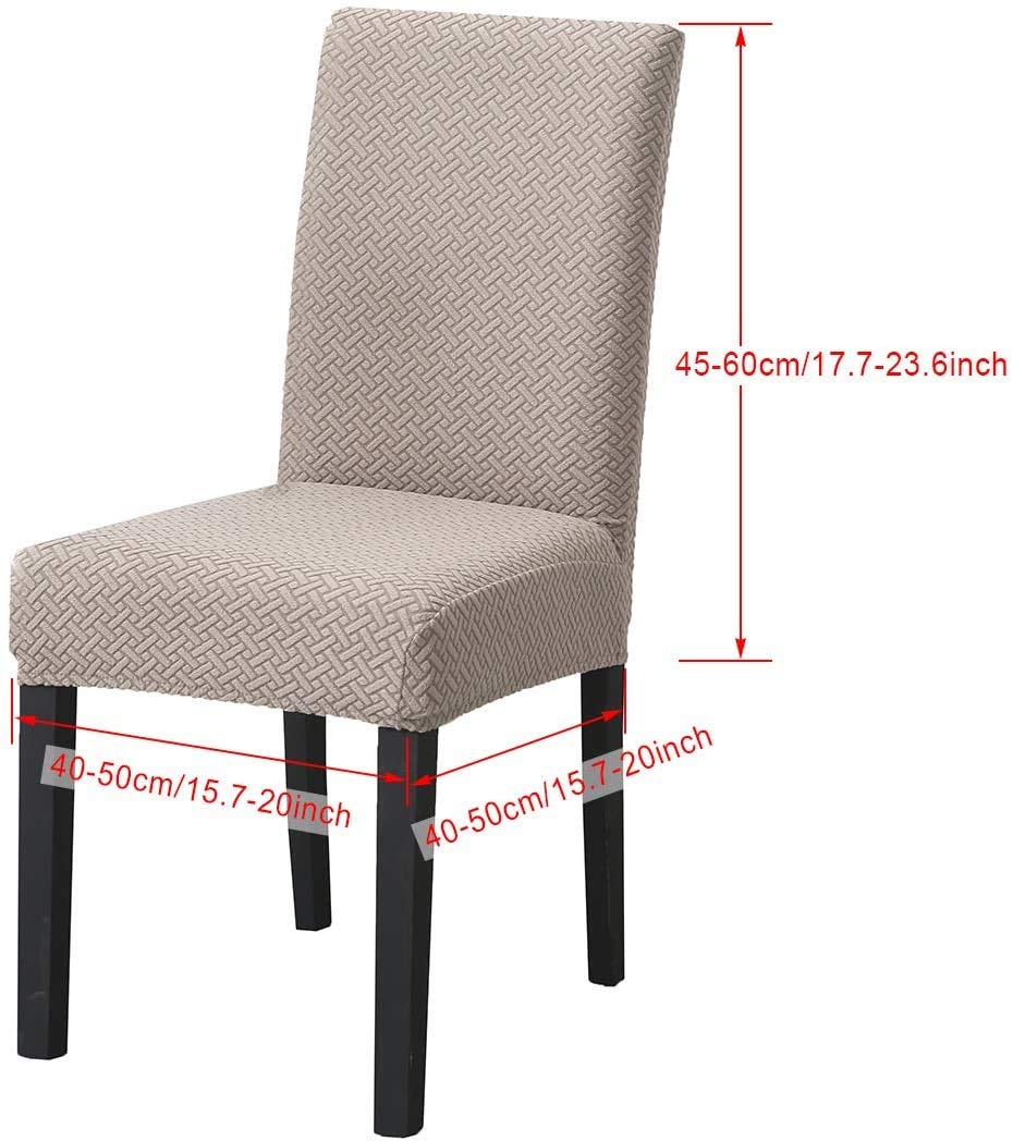 TopcHANCES Housses de Chaise, Housses de Chaise de Salle à Manger Extensibles, Amovibles et à Dossier Haut, Lavable pour Banquet Cuisine Mariage fête Salle à Manger(Q-Camel, 6PC)