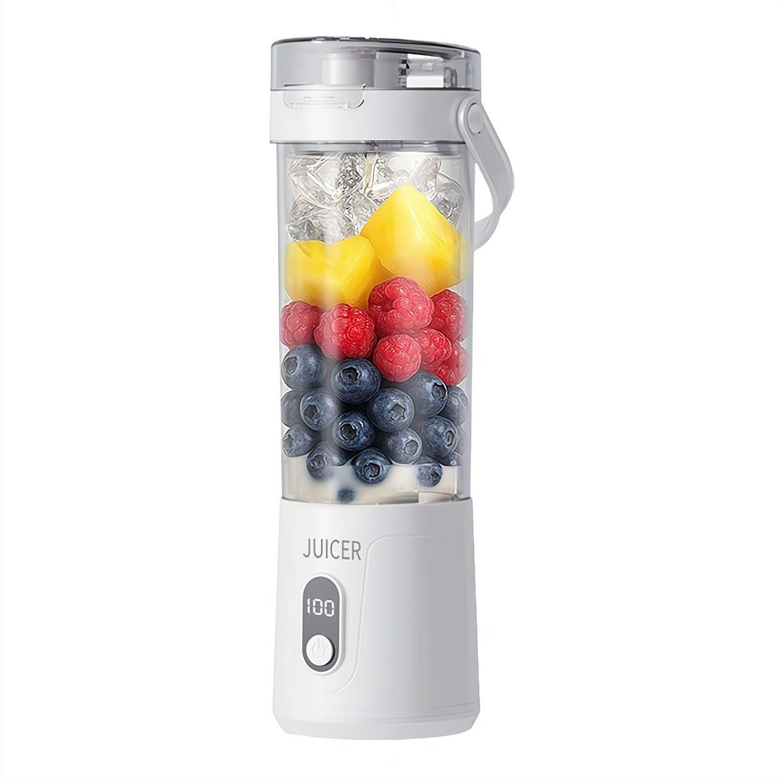 Przenośny blender, akumulator osobisty USB, do Ultra do koktajli dla niemowląt, podróży, siłowni (biały ekran)