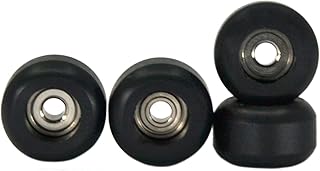 Teak Tuning CNC Polyurethane Fingerboard Bearing Wheels, Black - Set of 4 Wheels - Durable Material with a Hard Durometer