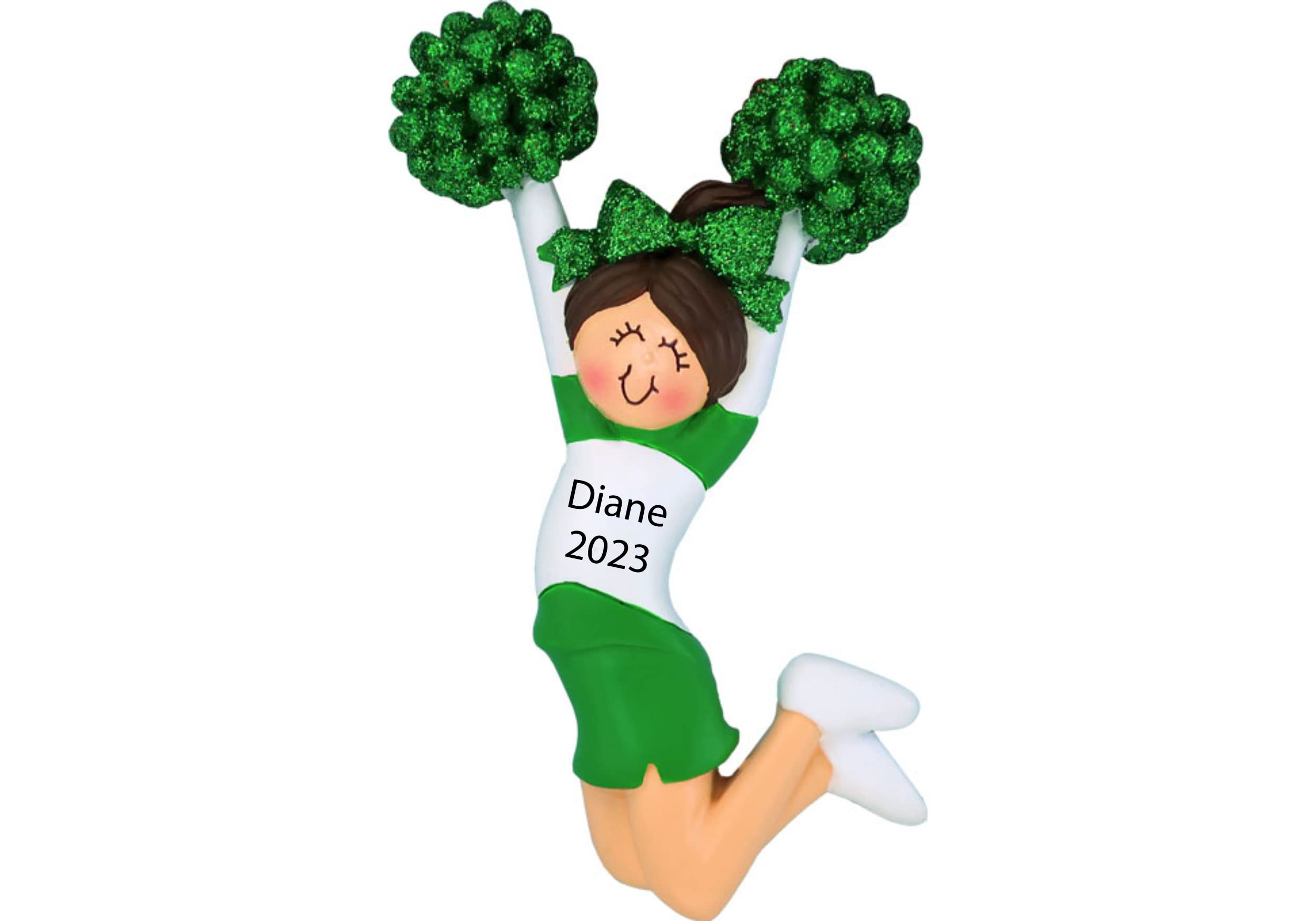 Cheerleader Ornament Personalized 2025 Cheer Christmas Ornament for Girls with Pom Poms - Custom Cheerleading Gift for Team, Coach, or Captain, Squad