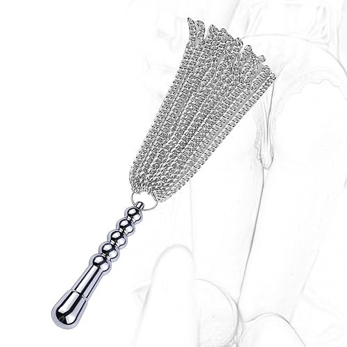 LONGHU4 2 in 1 Metall Peitsche Kettenpeitsche mit Analstöpseln BDSM Pornografische Peitscht Aluminium Flogger Analplug mit Kette Spielzeug für Slave Training Sexspielzeug für Frauen und Männer