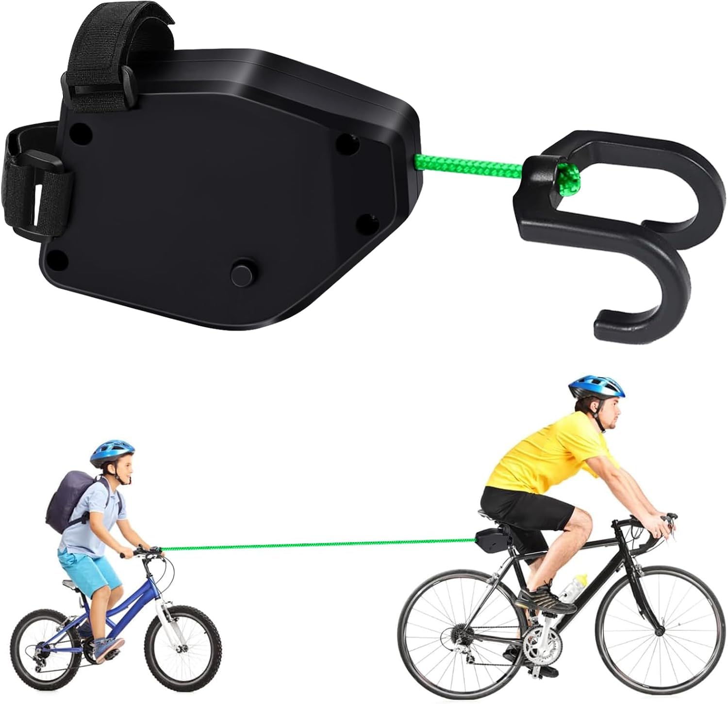 Corde de Remorquage pour Vélo, Barre Traction Velo Enfant, Câble de Traction Jusqu’à 90 kg en Nylon Elastique, Système de Remorquage Vélo Rétractable pour Vélo de Route et Accessoire de Cyclisme 2.5M