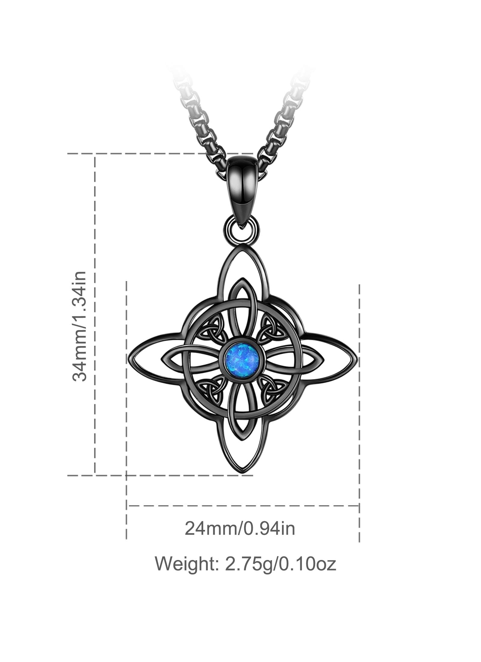 CELESTIA Nodo della Strega Ciondolo Pentacolo Amuleto Donna Celtico Collana Argento 925 Wicca Streghe Gioielli Stregoneria Esoterica Regalo