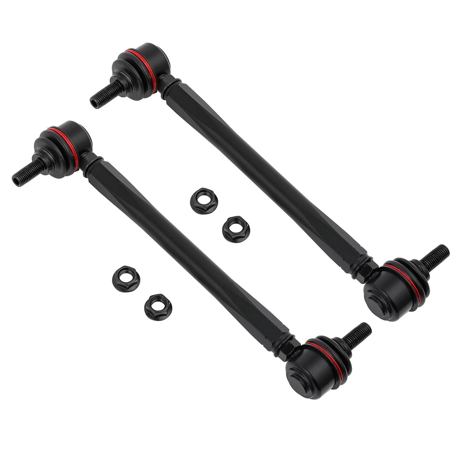 Adjustable Front Stabilizer Sway Bar End Links Kits 225MM-265MM (Overall Length Bolt to Bolt), Ball Joint Stud Size 10mm, Aluminum Sway Bar