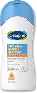 Cetaphil Ultra Gentle Refreshing Body Wash, For Dry to Normal, Sensitive Skin, 16.9oz, with Aloe Vera, Calendula, Vitamin ...