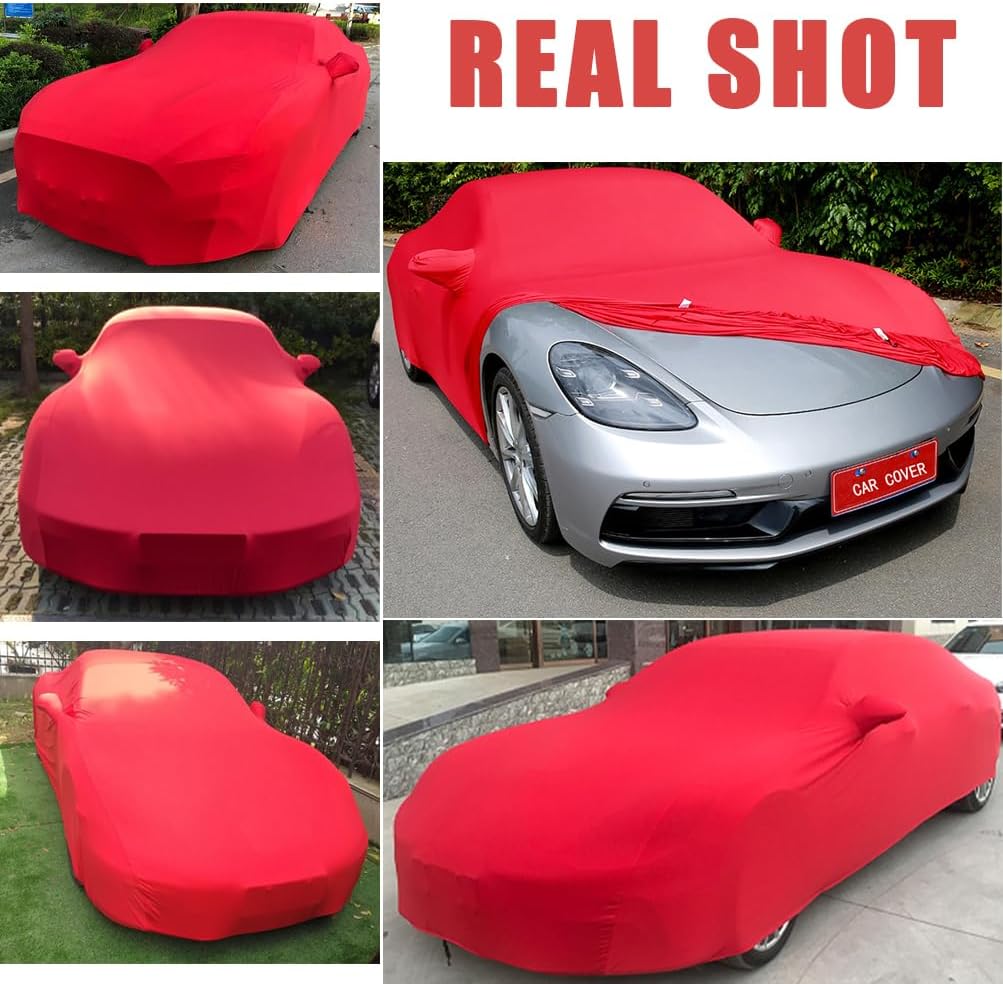 Custom Fit Indoor Car Cover Stretch Soft Suitable for Vehicle/Car/SUV - Personalised Full Cover Breathable Elastic Dustproof Protection - for Underground Garage Car Show