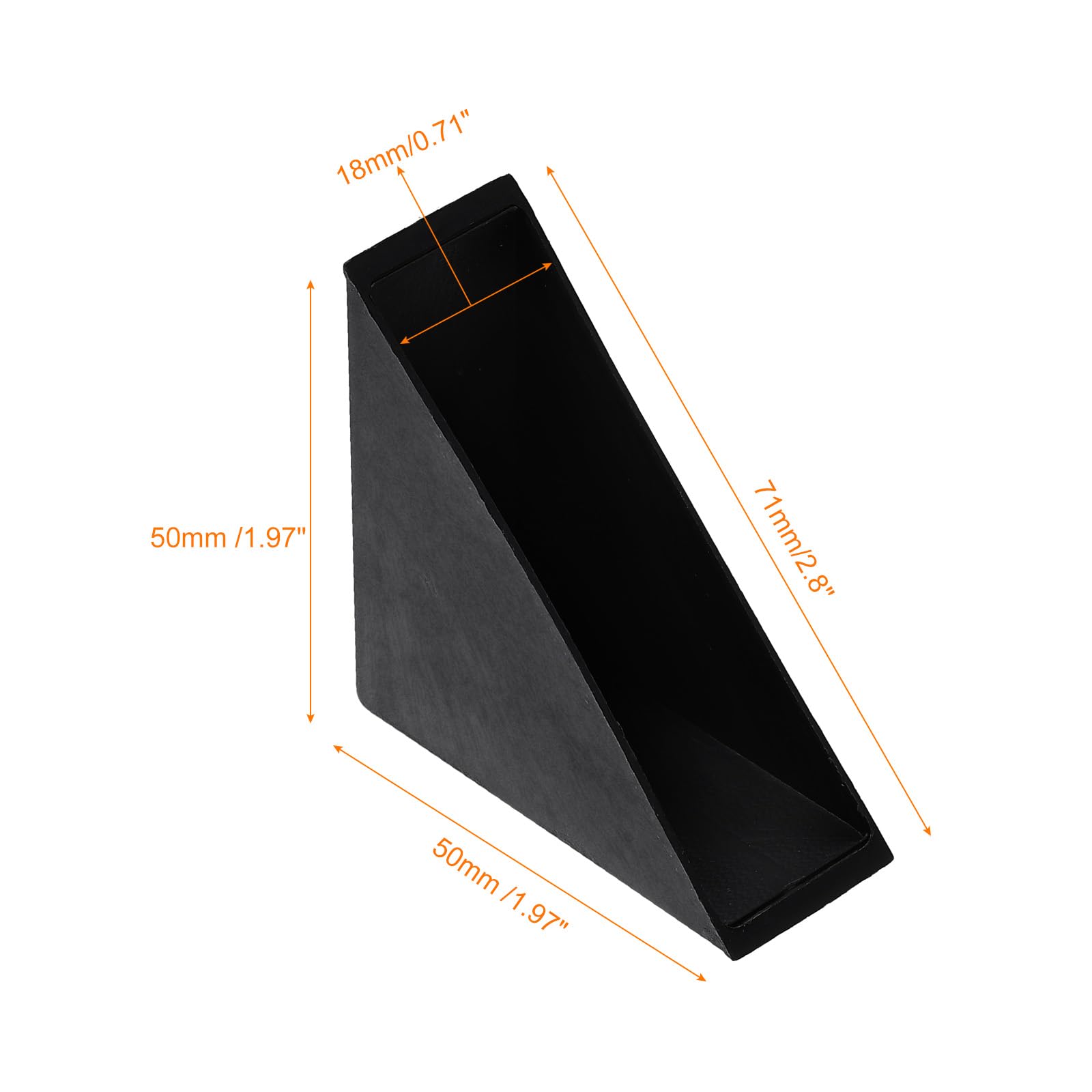 sourcing map Lot de 20 protections d'angle en plastique - 18 x 71 mm - Angle droit - Pour la protection des coins du verre, du miroir, du carrelage - Noir