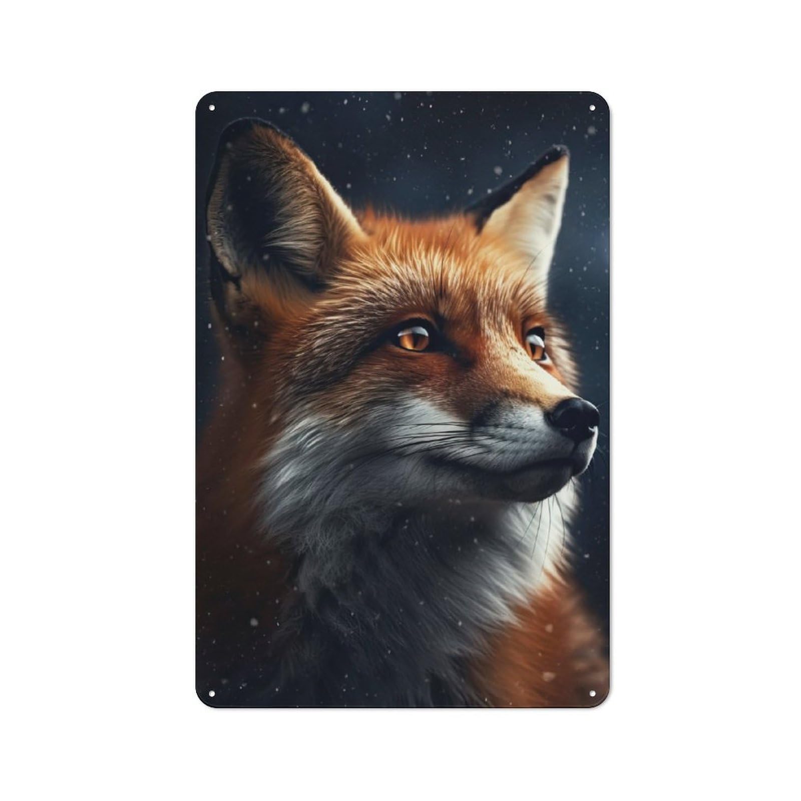 Junmoney Fox Cool 30X20cm Vintage Metal Plaque With For Garage Or Workshop, A Christmas Gift For People Styling Garage And Workshop