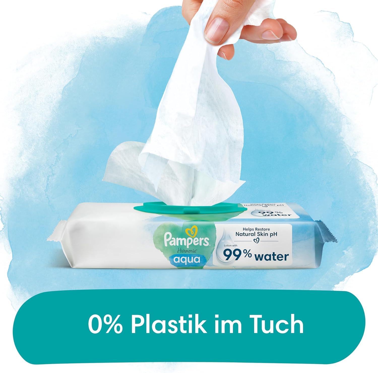 Pampers Harmonie Aqua Baby Set mit Windeln Größe 3 (6-10kg, 186 Stück), MONATSBOX, und Aqua Baby Feuchttücher, 720 Tücher (15 x 48), Baby Erstausstattung