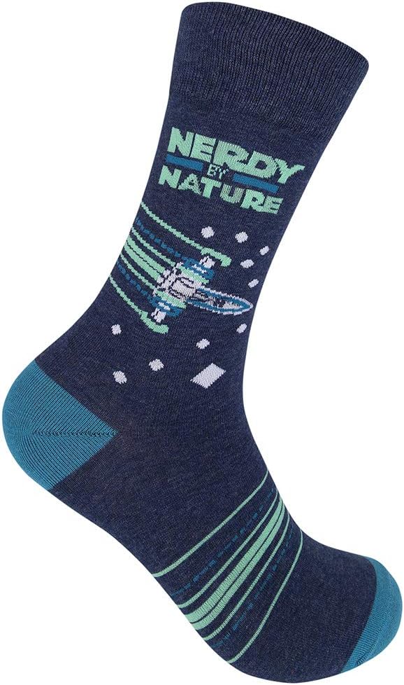 Funatic: Nerdy By Nature Space Socks - Science Apparel - Science Gift - Space Nerd Gifts - Space Clothing - Nerd Clothing - Nerd Apparel - Nerd Socks - Science Novelties - Space Novelty