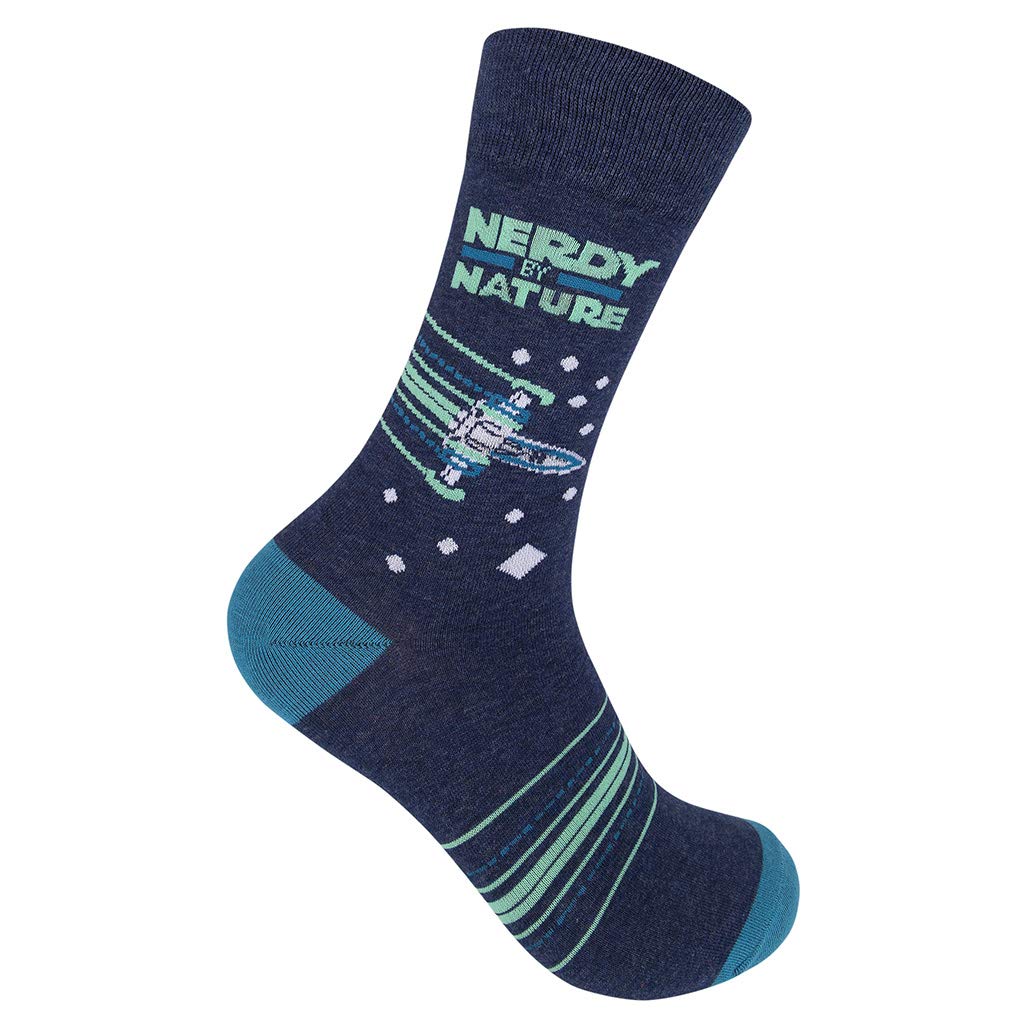 FUNATICFunny Nerd Socks - Gift For Gamers, Teachers, Book Lovers, Students, Space, Science Geeks