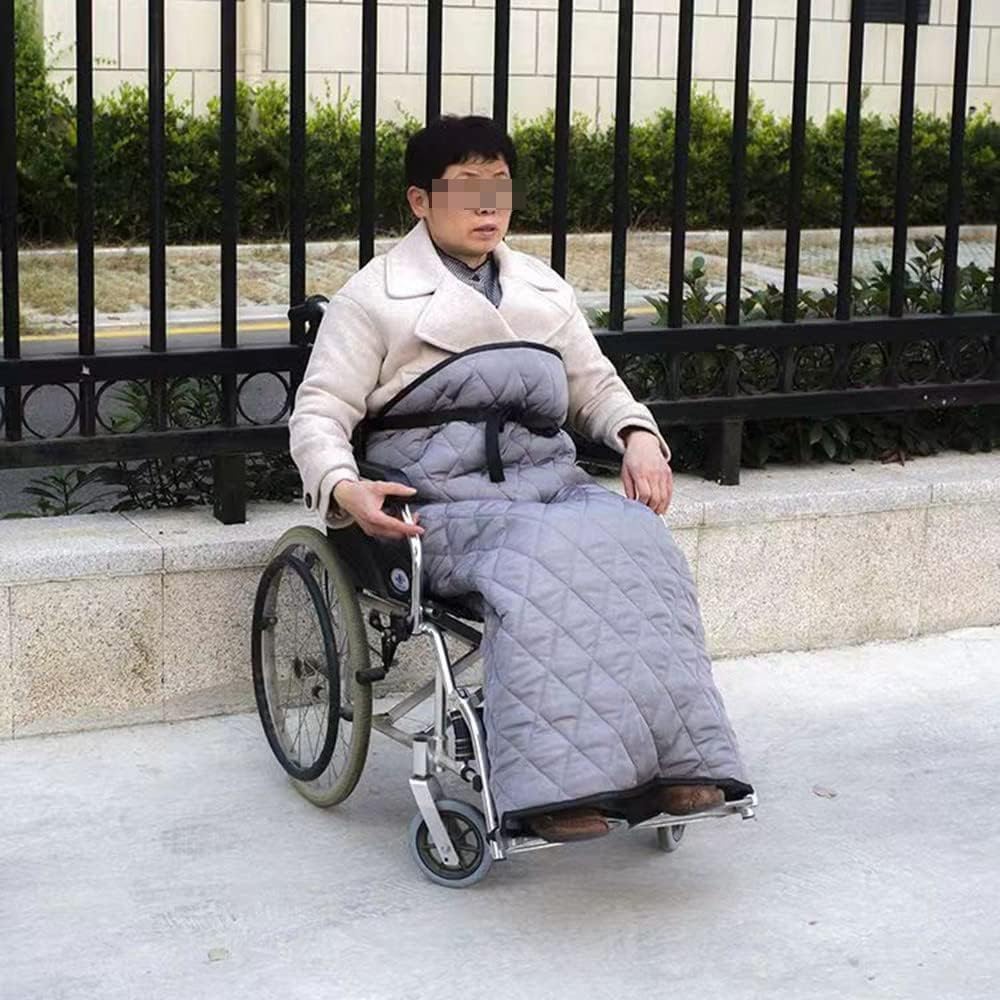 Manta para Silla de Ruedas, Saco de Dormir Impermeable para la Parte Inferior del Cuerpo y Las piernas de Adultos Mayores, Manta de Forro Polar para Silla de Ruedas