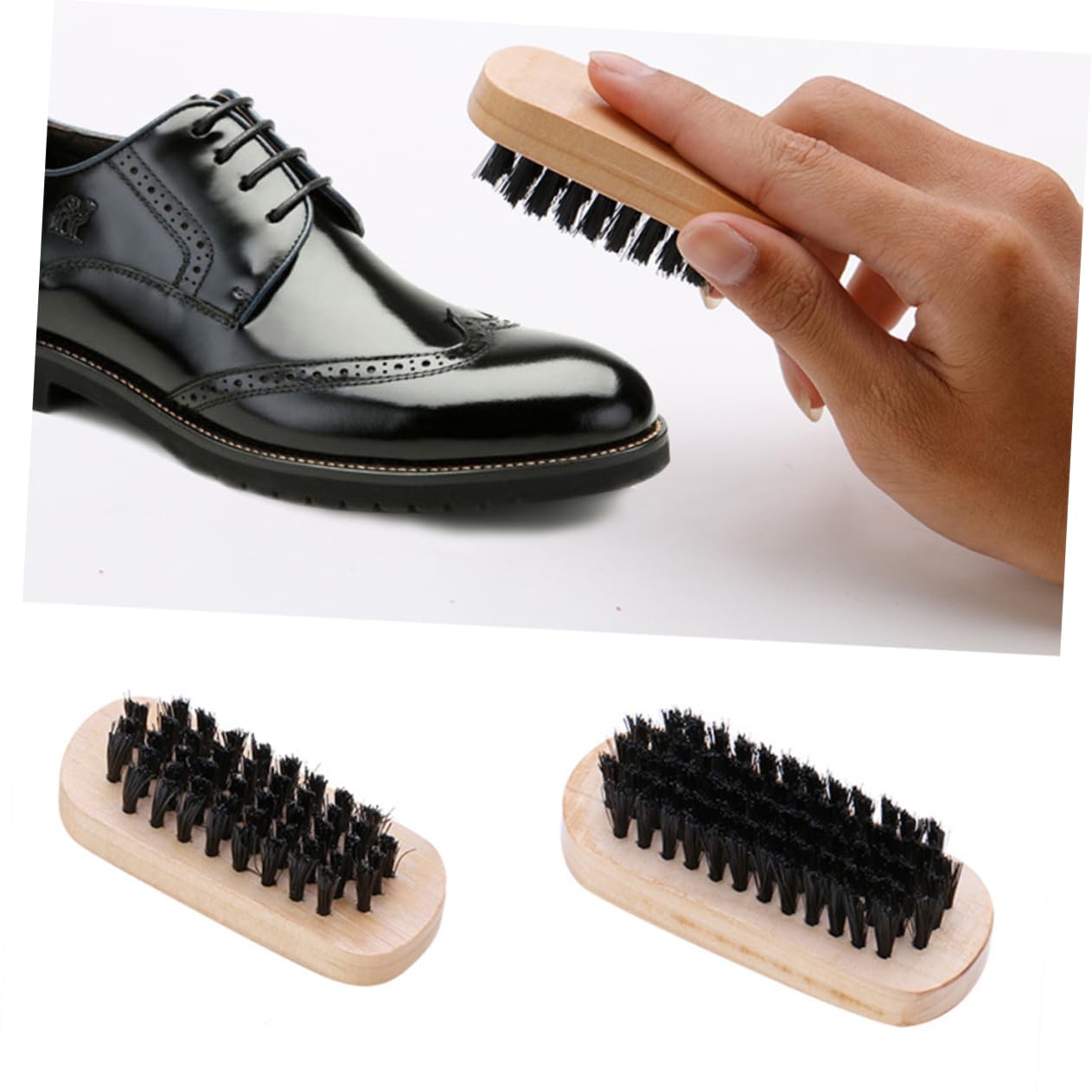 Set Pulizia Scarpe 9 Pezzi Spazzola Marrone in Set | Set per Stivali e Calzature, Setole Bristle, Design Creativo, Portatile