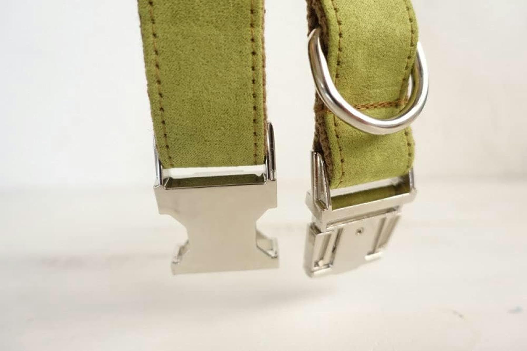 Hundehalsband Poly Satin und Nylon Gelb Grün und Braun 5 Größen Hundehalsband und Leine,Hundeleine,S-Hundehalsband Leine Set-XL