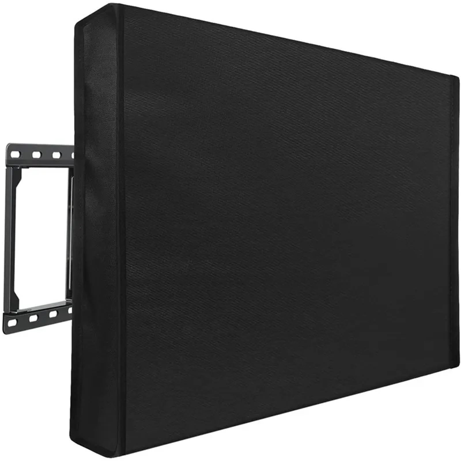Tv Covers 22" To 85" Outdoor TV Cover Protect Screen Weatherproof Dust-proof High Duty Oxford 600D Black Grey Waterproof Box for home(Black,For TV 55-58in)
