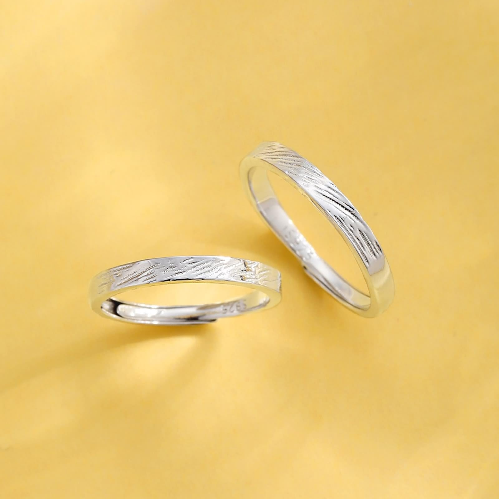 Verlobungsring Paar Gold, Ringe Frauen Silber 925 Unregelmäßige Textur Jahrestag Geschenk