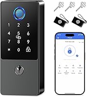 Vista 1 de Cerradura inteligente, cerradura de puerta de entrada sin llave, cerradura inteligente de huellas dactilares, cerraduras inteligentes digitales