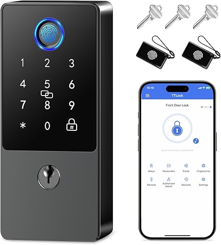 Cerradura inteligente, cerradura de puerta de entrada sin llave, cerradura inteligente de huellas dactilares, cerraduras inteligentes digitales para