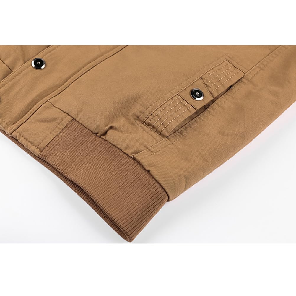 Veste Homme Polaire Vestes Cargo Hiver Chaud Blousons Homme Zippée Blouson Militaire Manteaux Coupe Vent Avec Poches