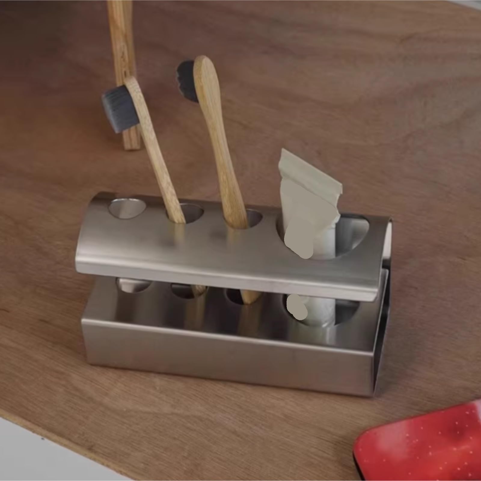 Organizer per Spazzolino da Denti Portaspazzolino da Parete in Acciaio Inox for Bagno con 4 Ganci for Appenderlo Accessori da Bagno