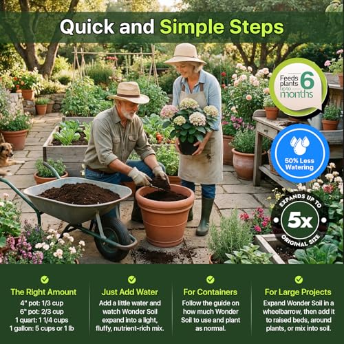 WONDER SOIL Organic Potting Soil | Ready to Plant Coco Coir Fully Loaded with Nutrients | 3 LBS Bag Expands to 12 Quarts of Indoor Outdoor Soil for Gardens & Plants | Incl Worm Castings, Perlite - Image 5
