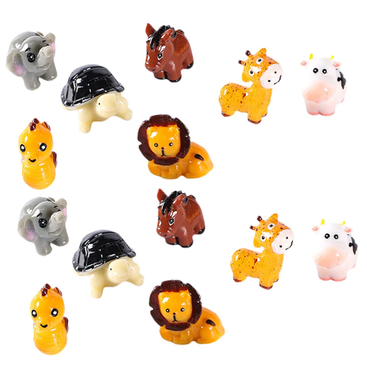HANABASS 3 Sätze Miniaturfigurinen Teiliges Tierfiguren Kunstharz Für Mini Liebevolle Dekoration Für Tischlandschaften Bestehend REH Schildkröte Und Weiteren Tieren 14 Stück * 3