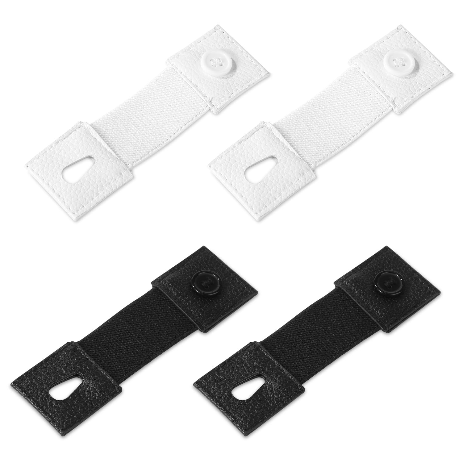4pcs Shirt Cuff Holder, Sleeve Garters Elastic Anti-Slip Shirt Sleeve Holder Arm Band Unisex Arm Strap to Hold up Sleeves for Women Men (Black, White)