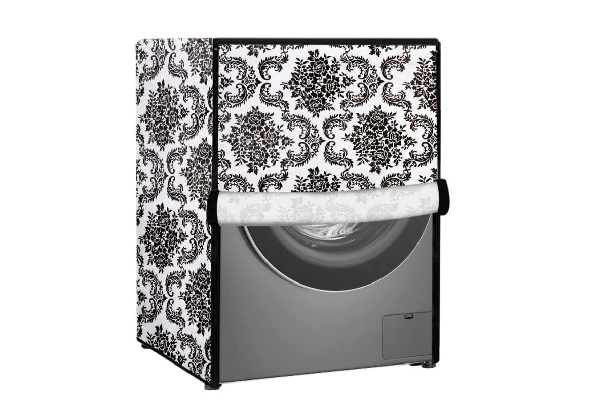 Stylista Washing Machine Cover Compatible for Bosch 8 kg Front Load WAT24463IN Floral White & Black (B09G388FP3) Amazon Price History, Amazon Price Tracker
