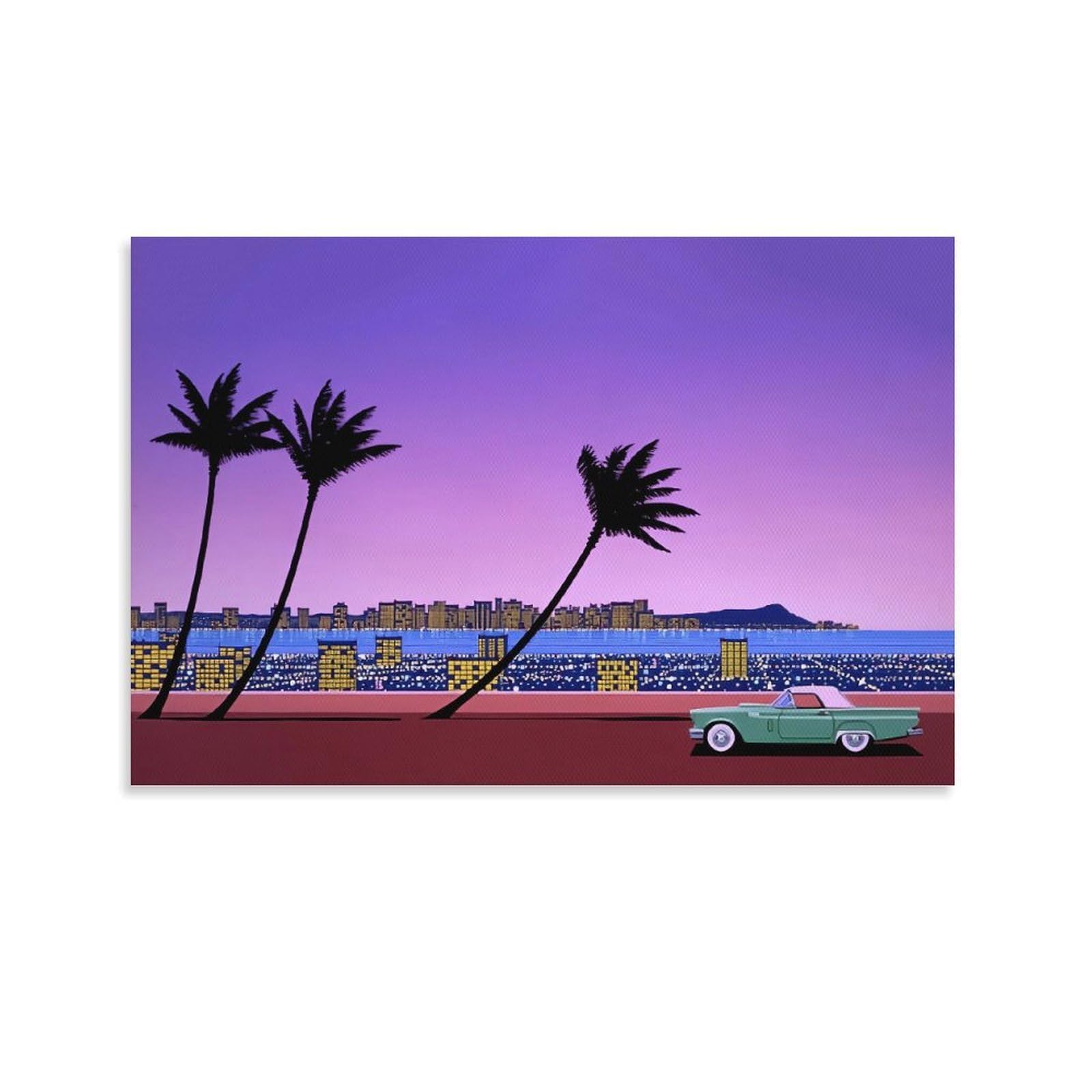 Poster Hiroshi Nagai impression sur toile decoration murale moderne de voitures classiques 50x75 - 8