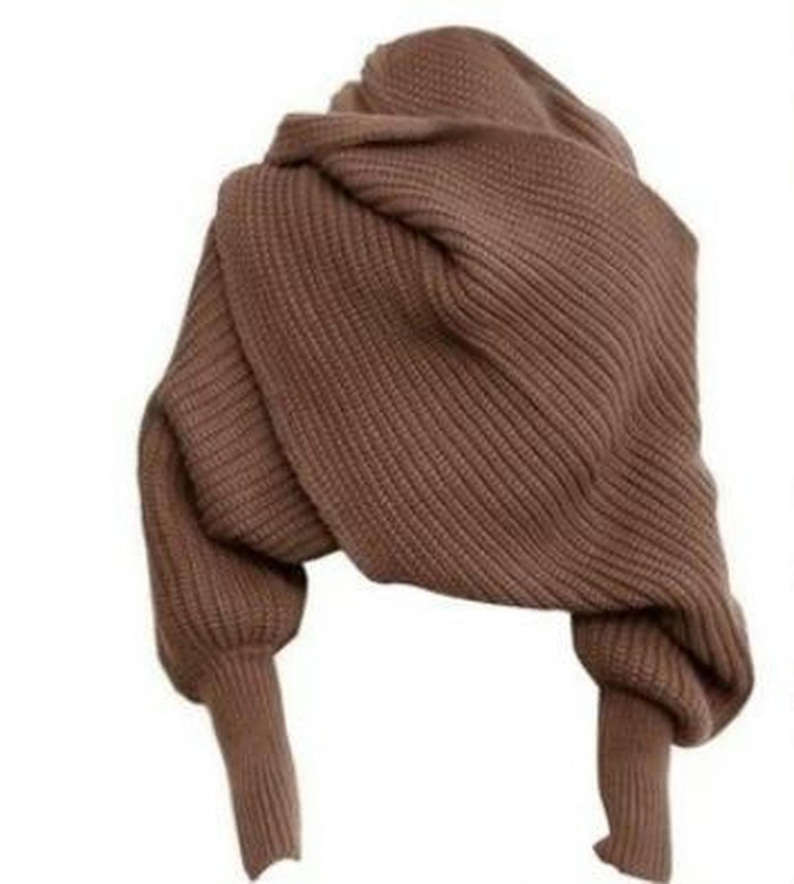 Sciarpa lunga da donna invernale in stile europeo con maniche Sciarpe lavorate a maglia di lana per donna Scialle casual caldo spesso di alta qualità