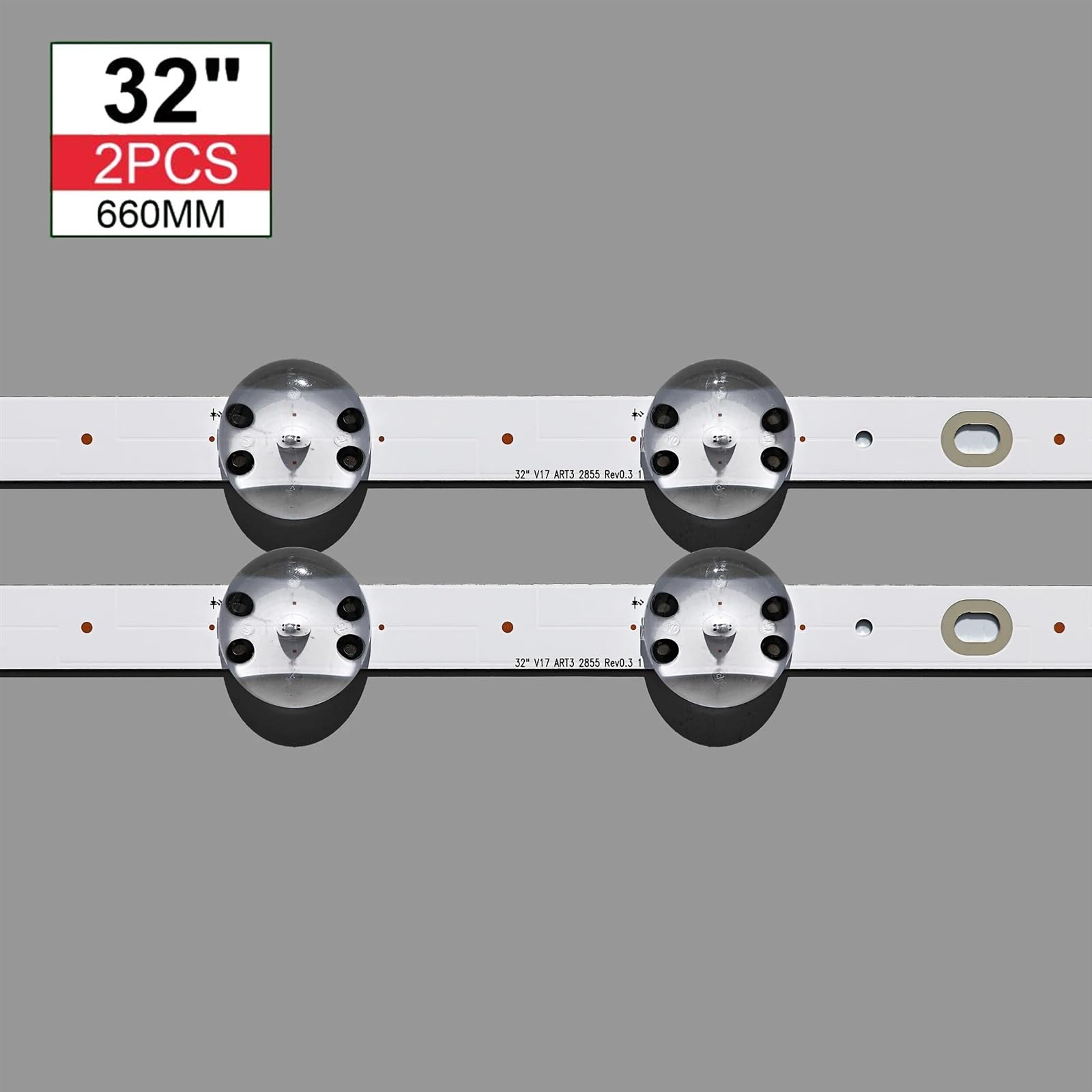 2 Stück/Los 8LED 660 mm LED-Hintergrundbeleuchtungsstreifen für 81,3 cm (32 Zoll) V17 32 ART3 2855