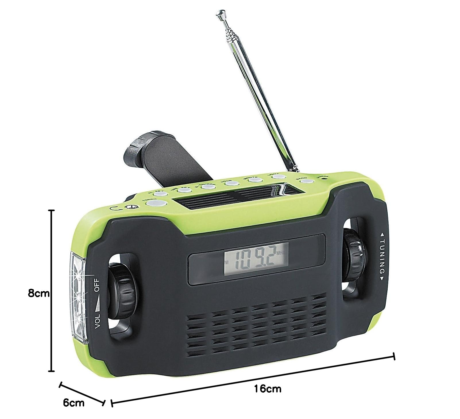 infactory Kurbelradio: Solar- und Dynamo-Kurbel-Radio mit LED-Licht, LCD-Display (Dynamoradio, Notfallradio mit LED-Lampe, Mini)