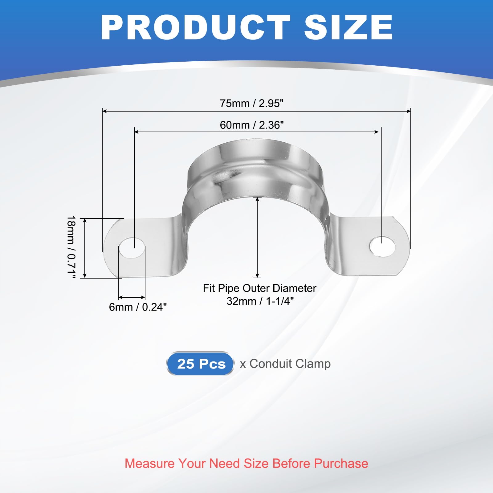 PATIKIL 32mm Rigid Pipe Strap - Image 2