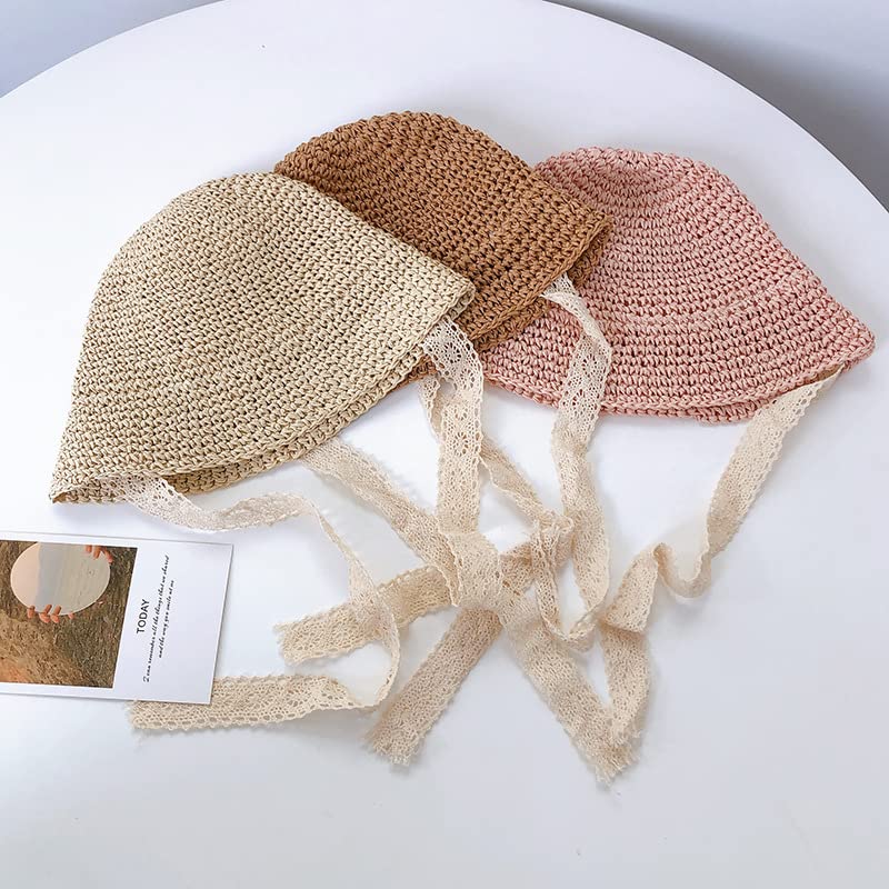 Baby Straw Hat Summer Toddler Beach Hat Kids Little Girls Straw Panama Sun Hat4