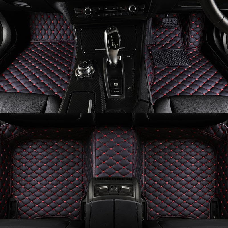 Image of 7D Car Foot Mat for Maruti Suzuki Brezza (2016-2021) | Black Red