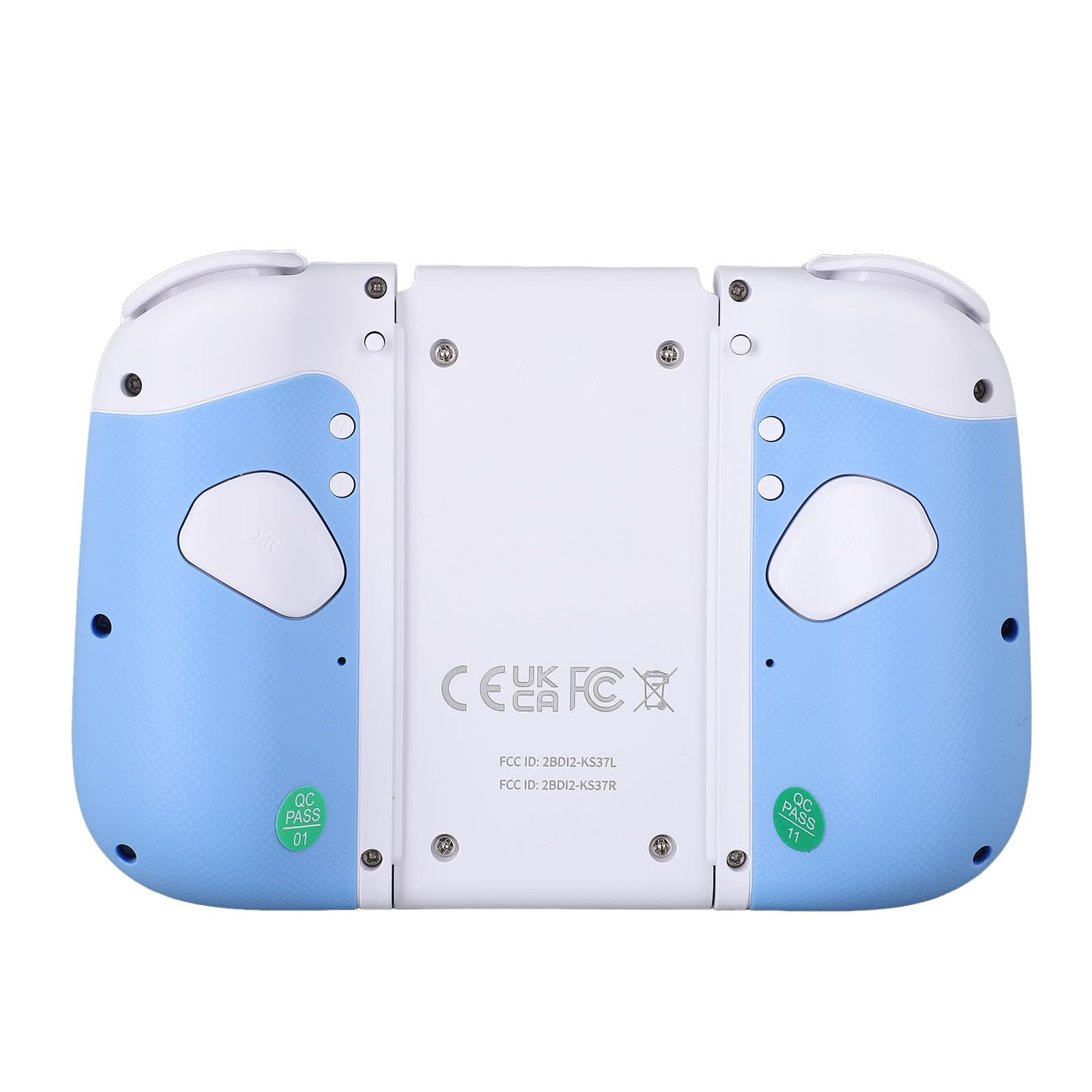 KUIDAMOS Consola de Juegos Inalámbrica con Vibración Ajustable, Controlador de Botón RGB de Programación Macro para Juegos Competitivos (Blanco Azul)
