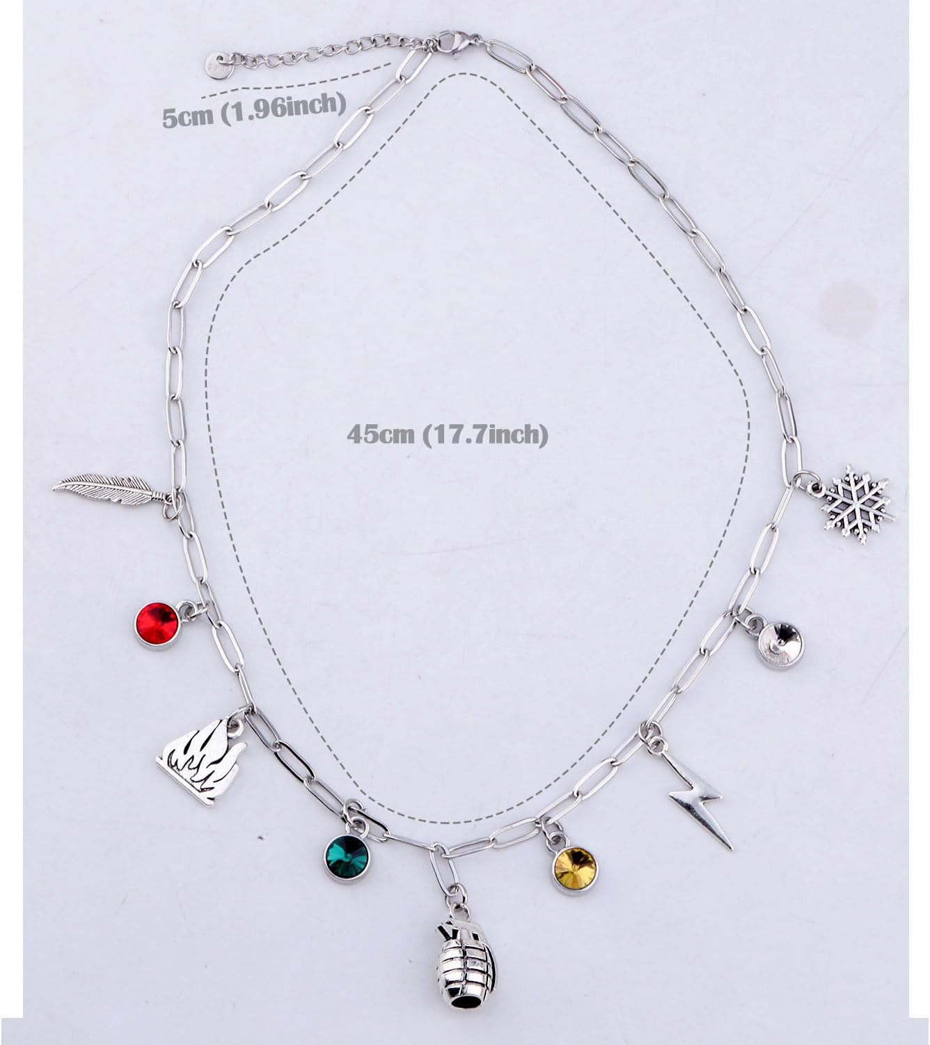 MAOFAED Japan Anime Charms Necklace for Fans, Paperclip Chain Necklace for Men Women, Anime Lover Gift (herolinkNE) - Image 2