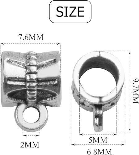 Vista 16 de Pulseras de cuentas de fianza marrón antiguo de 100 cs, conectores colgantes, cuentas espaciadoras tibetanas para hacer joyas, manualidades