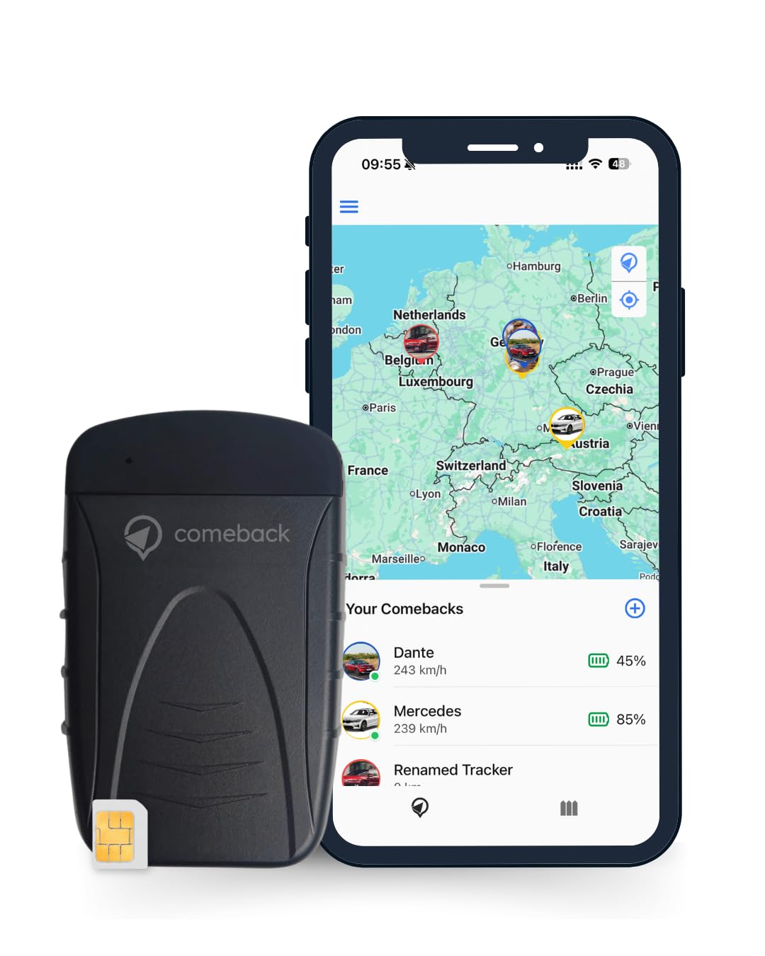 Comeback 4G GPS Tracker Car without Subscription with SIM Card, Live Tracking for Motorcycle & Motorhome Magnetic and Mounting Live Tracking Android/IOS, Realtime, Speed, Geo Fence, Tracking-image-41
