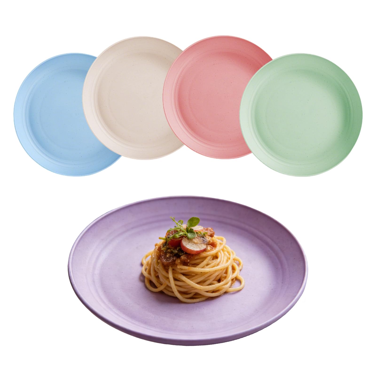 CKUESM 5 PCS Plastic Plates Reusable, Unbreakable Plastic Plates Lightweight Camping Plate with 5 Colors Kitchen Set for Snacks to Home Camping Picnic BBQ Party