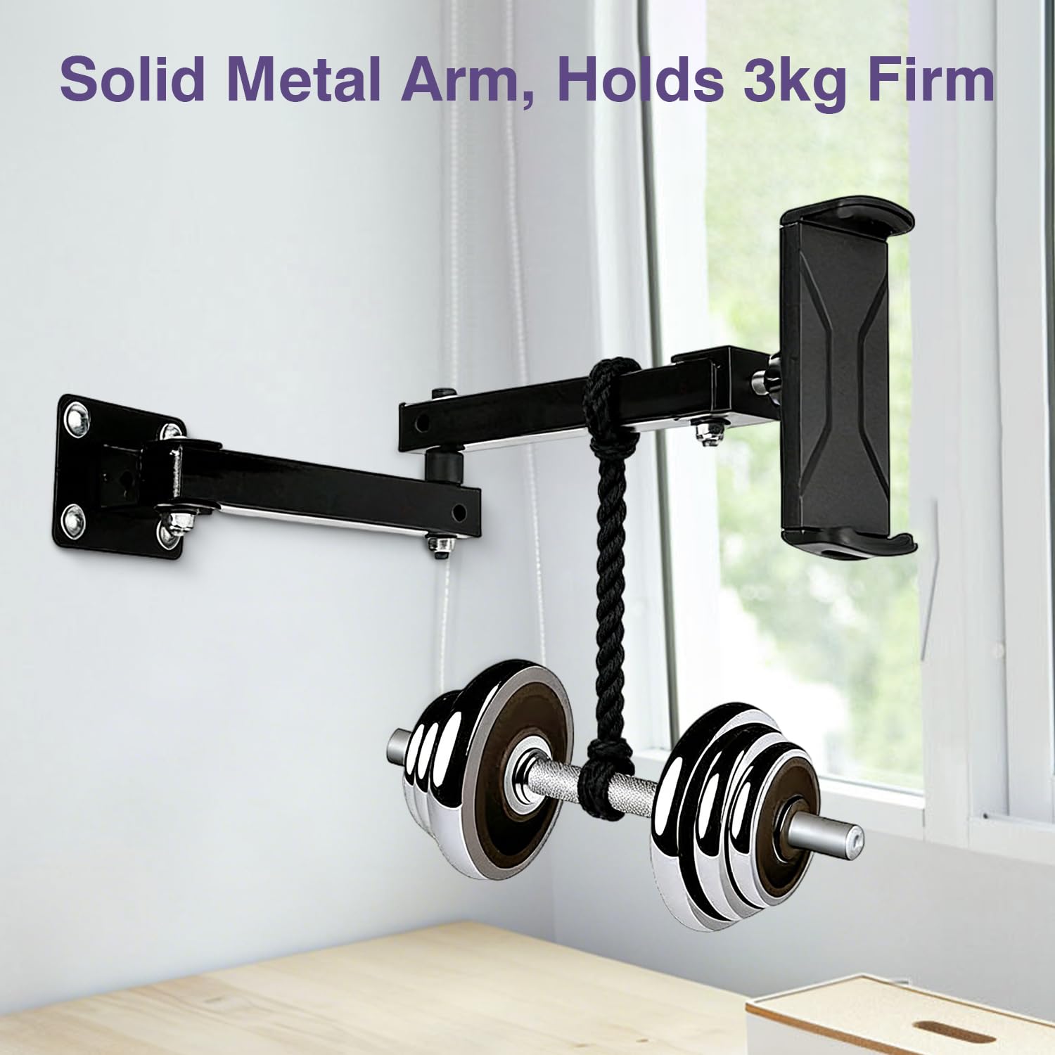 Soporte de pared para tableta, soporte de pared extensible de aluminio para iPad, rotación de 360°, soporte de pared universal ajustable para tableta para negocios y hogar inteligente, compatible con