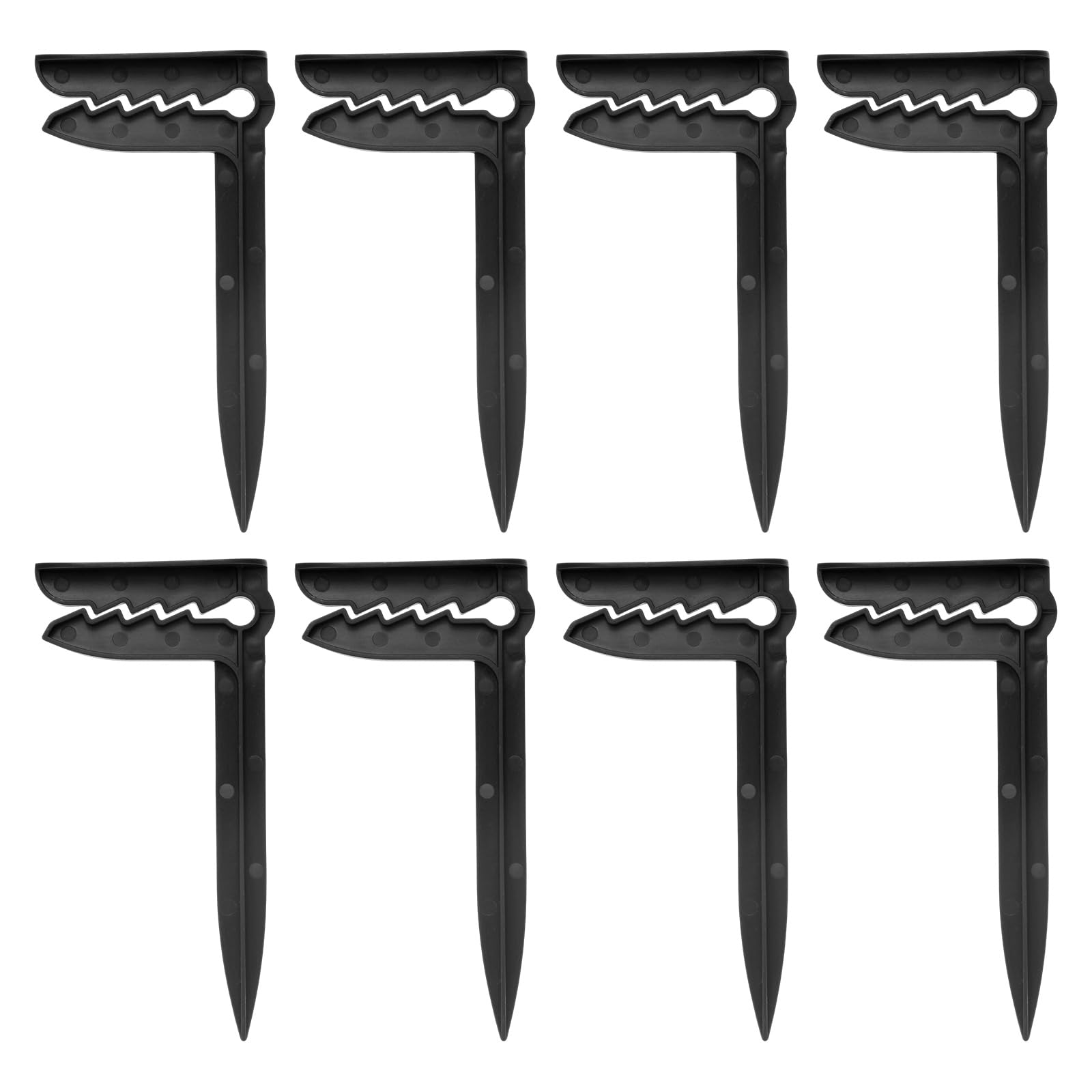 M METERXITY 8-Pack Outdoor Beach Towel Anchor Stakes Clips, 6 Inch Plastic Picnic Mat Anchor Stakes Clamps for Camping/Picnic/Gardening, Outdoor Blanket Holders [Black] — image 1
