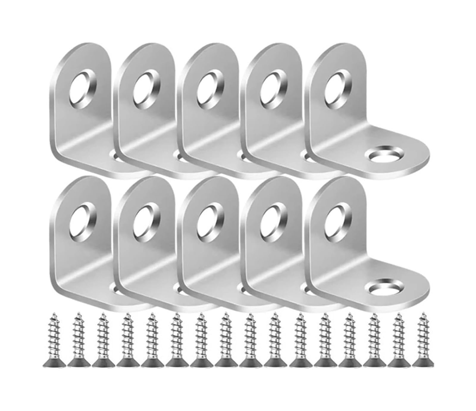Opeximatun 10Set-16X30mm Angle Brackets, L Brackets Stainless Steel With Screws Corner Brace(10Set-16X30mm)