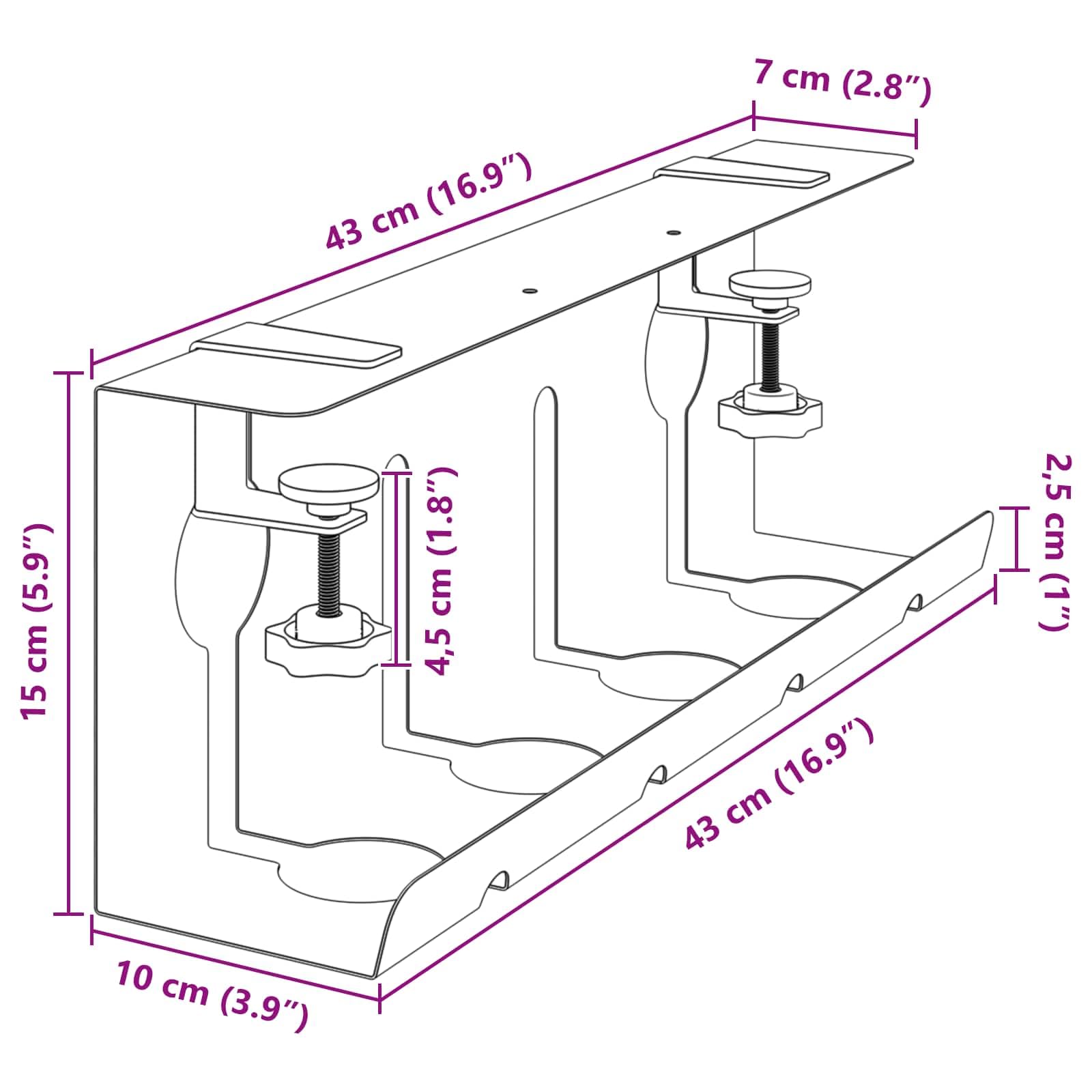 Kabelmanagement Tray Set 2 Stück in Olivgrün für Schreibtisch, Kabelkanal Organizer, Kabelbox und Halter, platzsparend, mit Klemm- und Schraubbefestigung, kompatibel mit Büro, Gaming