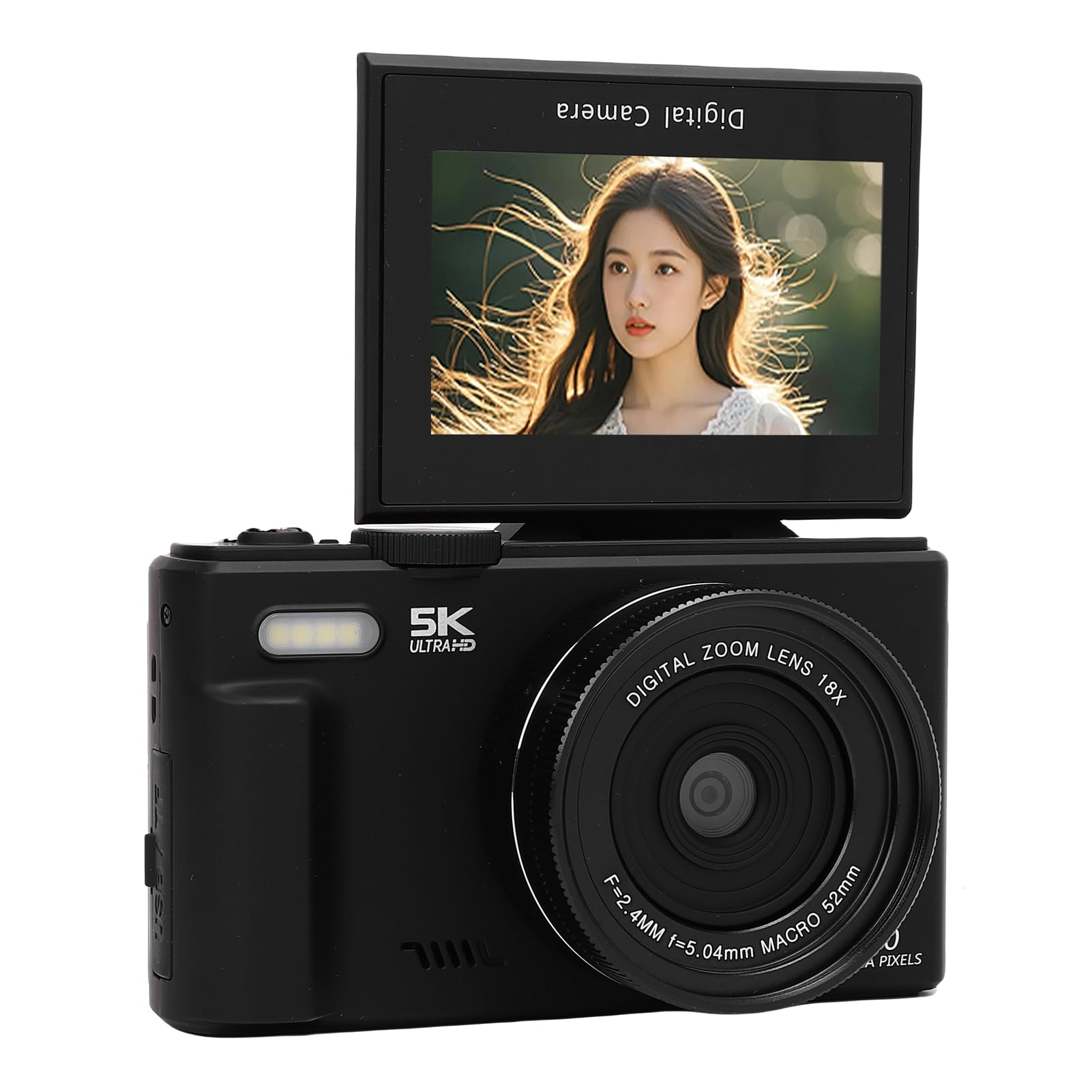 Amazon | 5K 75MPデジタルカメラ、18xデジタルズームと3.0インチの180