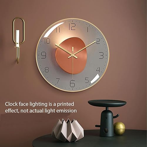 Miniatura 7 de Reloj de pared, reloj de pared moderno de 12 pulgadas, reloj silencioso de cristal de cuarzo, reloj Art Deco con números grandes para sala de estar,